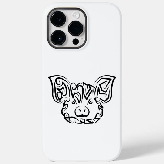 白黒の部族豚 Case-Mate iPhoneケース (裏面)