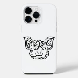 白黒の部族豚 iPhone 14 PRO MAXケース