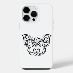 白黒の部族豚 iPhone 14 PRO MAXケース