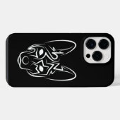 白黒の部族風ドッグ iPhoneケース (裏面横)