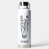 白黒の部族馬 ウォーターボトル (背面)