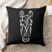 白黒の部族馬 クッション (ブランケット)