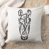 白黒の部族馬 クッション (ブランケット)