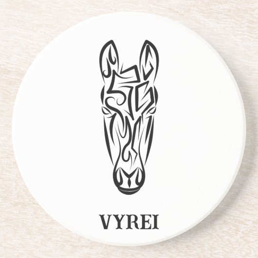 白黒の部族馬 コースター (正面)