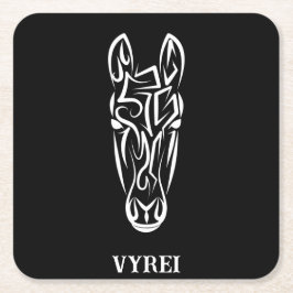 白黒の部族馬 スクエアペーパーコースター