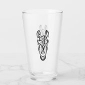 白黒の部族馬 タンブラーグラス (裏面)