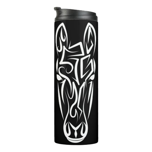 白黒の部族馬 タンブラー (回転右)