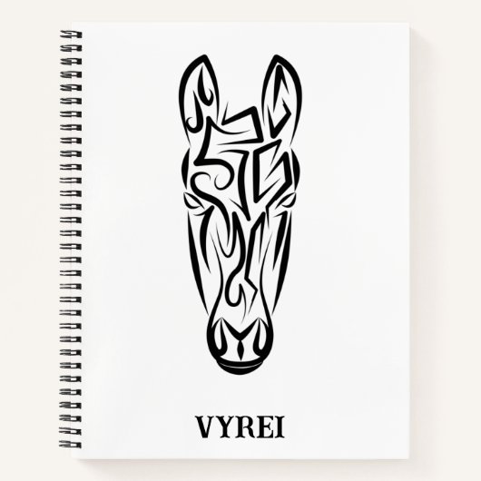 白黒の部族馬 ノートブック (正面)