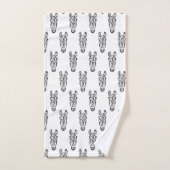 白黒の部族馬 バスタオルセット (ハンドタオル)