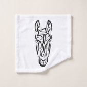 白黒の部族馬 バスタオルセット (ウォッシュタオル)