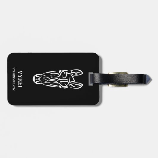 白黒の部族馬 ラゲッジタグ (裏面横)