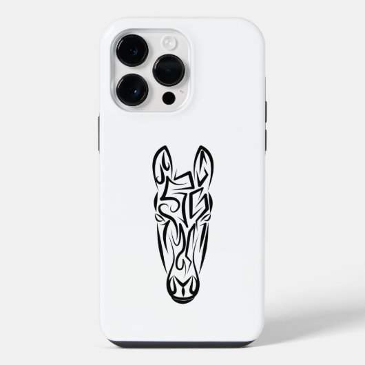 白黒の部族馬 iPhoneケース (裏面)