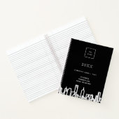 白黒の都市スカイライン モダンビジネス ロゴ ノートブック (内部)