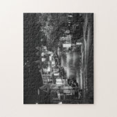 白黒の都心の秘法CT ジグソーパズル (縦)