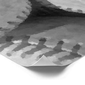 白黒の野球アートユニーク作品 ポスター (角)