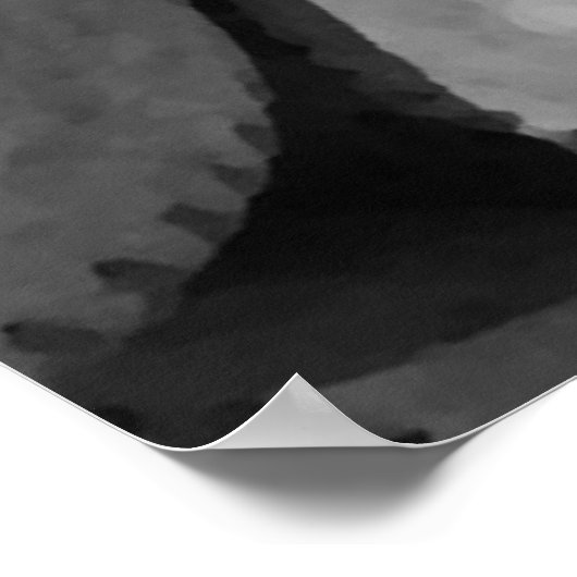 白黒の野球アートユニーク作品 ポスター (角)