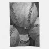 白黒の野球 キッチンタオル (縦)