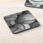 白黒の野球 コースター (左側)