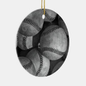 白黒の野球 セラミックオーナメント (右)