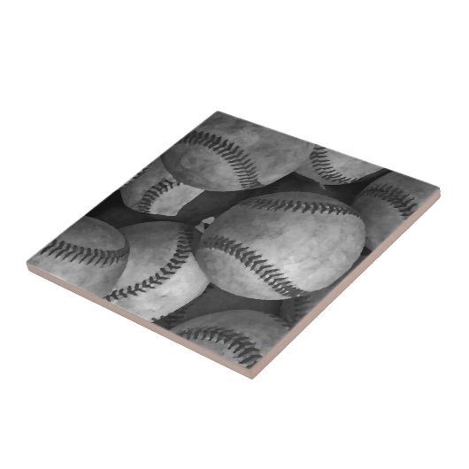 白黒の野球 タイル (側面)