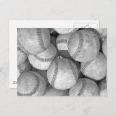 白黒の野球 ポストカード (正面/裏面)