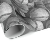 白黒の野球 ラッピングペーパー (ロールコーナー)