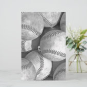 白黒の野球 便箋 (スタンド正面)