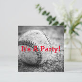 白黒の野球 招待状 (スタンド正面)