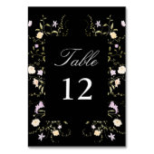 白黒の野結婚草書道 テーブルナンバー (正面)