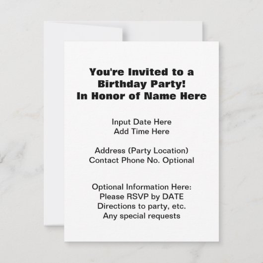 白黒の野虎 招待状 (裏面)