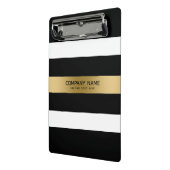 白黒の金ゴールドのアストライプクセント ミニクリップボード (アングル2)