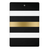白黒の金ゴールドのアストライプクセント ミニクリップボード (裏面)