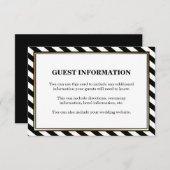 白黒の金ゴールドのモダンのストライプなゲストのエンクロージャ エンクロージャーカード (正面/裏面)