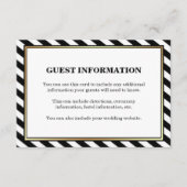 白黒の金ゴールドのモダンのストライプなゲストのエンクロージャ エンクロージャーカード (正面)