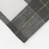 白黒の金ゴールドの格子縞のフリースブランケット フリースブランケット (角)