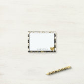 白黒の金ゴールドの紙吹雪は縞で飾り、 ポストイット (デスク上)