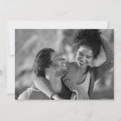 白黒の金ゴールドの葉の写真結婚のInvita 招待状 (裏面)