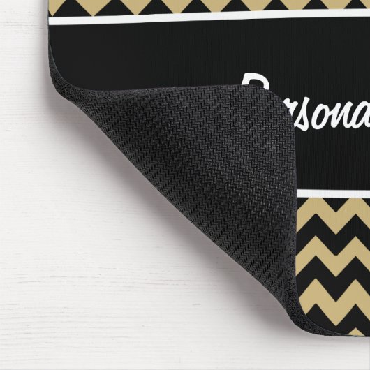 白黒の金ゴールドの(紋章の)フラ・ダ・リシェブロンは縞で飾ります マウスパッド (コーナー)