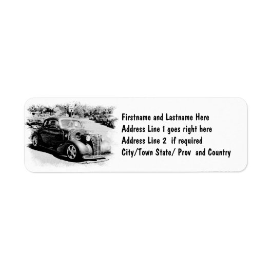 白黒の金型 – ヴィンテージ自動 ラベル (正面)