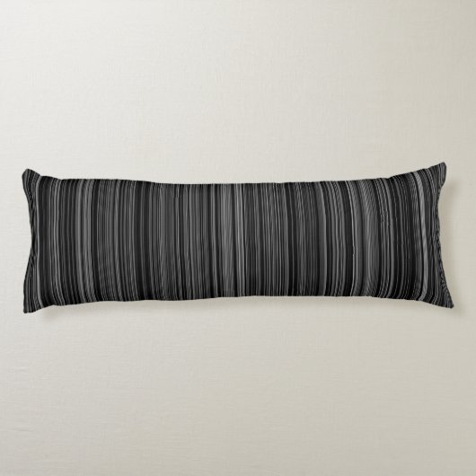 白黒の銀製灰色のレトロのストライプな体の枕 ボディピロー (裏面)
