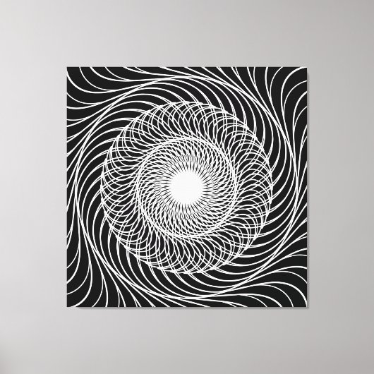 白黒の錯覚アート キャンバスプリント (正面)