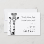 白黒の鍵結婚式の日付を保存 セーブザデート (正面)