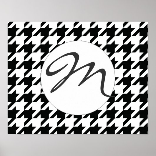 白黒の長方形模様 ポスター (正面)