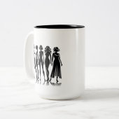 白黒の閉経期コーヒーマグ ツートーンマグカップ (正面左)