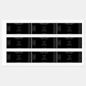 白黒の防水化粧品ドロッパーボトル ラベル (シート)