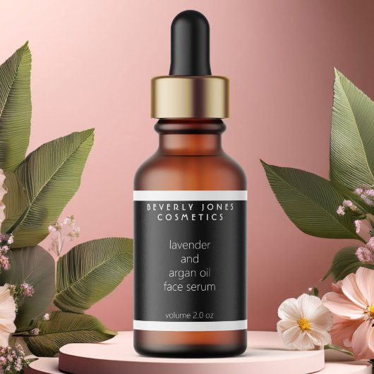 白黒の防水化粧品ドロッパーボトル ラベル