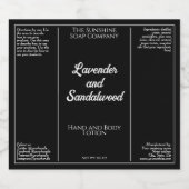 白黒の防水化粧品ボトルラベル スパークリングワインラベル (シングルラベル)