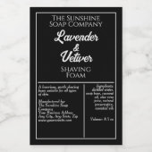 白黒の防水化粧品ボトルラベル フードラベル (シングルラベル)