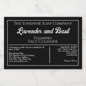 白黒の防水石鹸の製品ラベル フードラベル (シングルラベル)