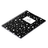 白黒の降雪パターンパーソナライズされた ノートブック (左側)